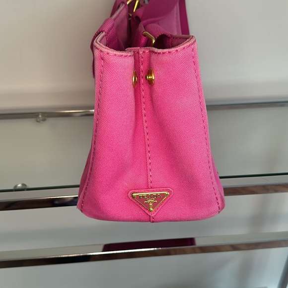Pink Prada Canapa, Small, With Removable Strap and COA - Picture 2 of 14